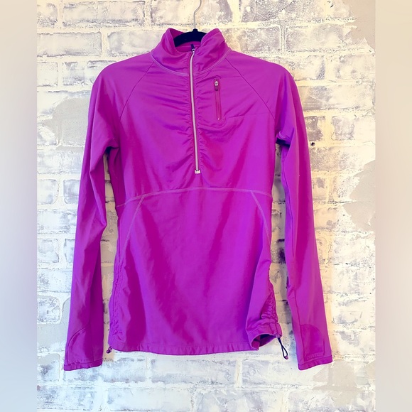 Athleta Tops - Athleta | Purple Pink Fleece Lined Half Zip Long Sleeve Running Top
